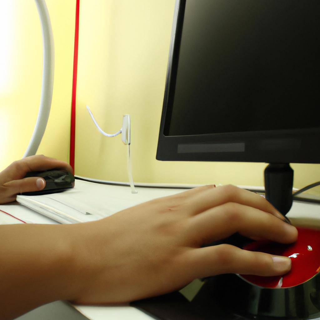 Person working with computer equipment